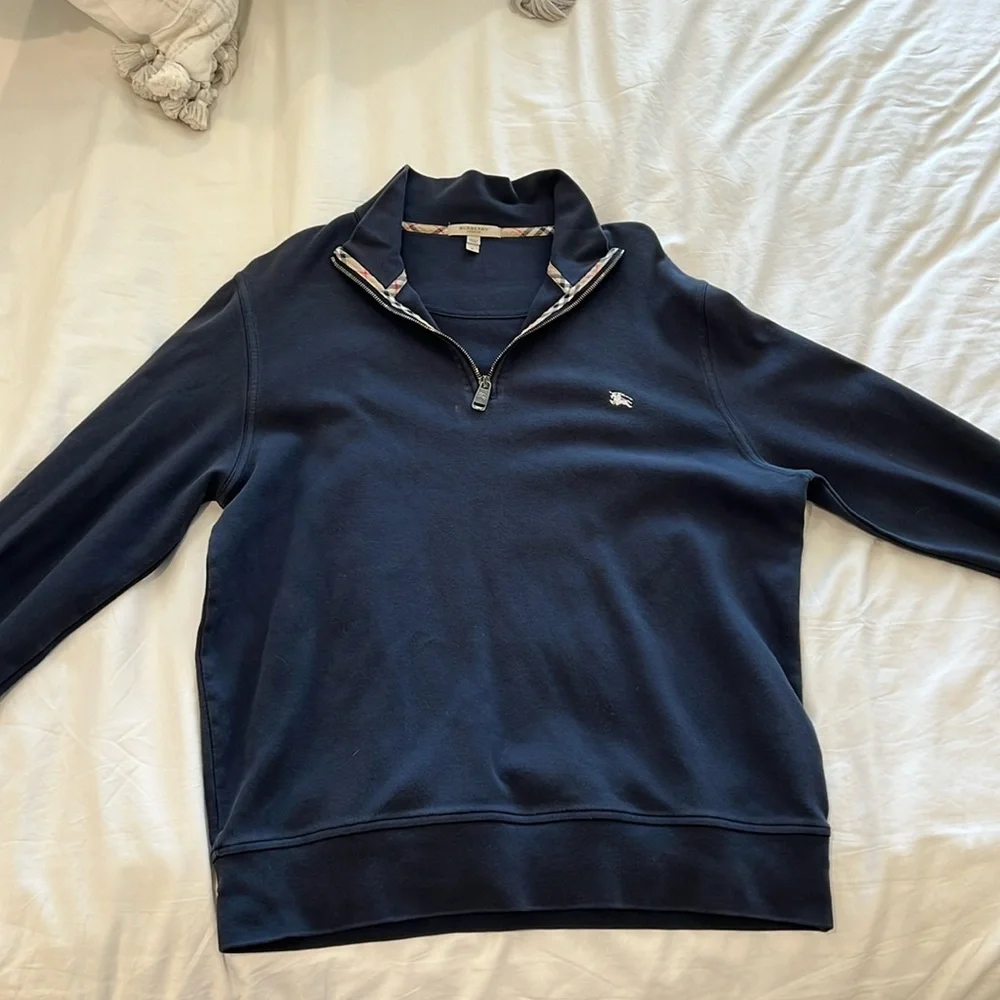 Burberry | Sweaters | Burberry Mens Navy Quarter Zip | Poshmark